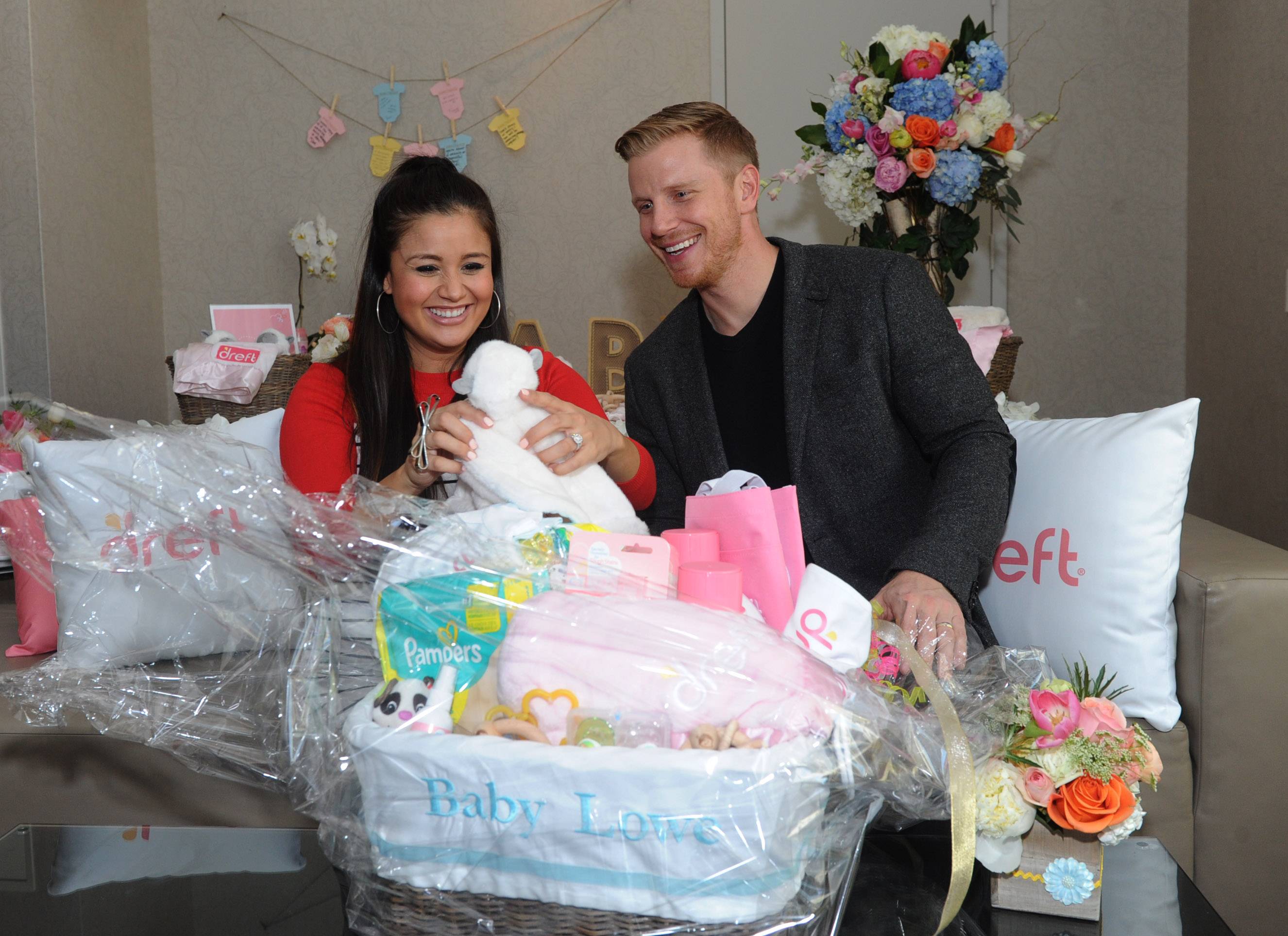 Reality TV couple Sean and Catherine Lowe celebrate their pregnancy at the Dreft Loads of Love baby shower, Wednesday, April 27, 2016, in New York. Visit Dreft.com and the brands social channels for more information about the couples parenting journey. (Diane Bondareff/Invision for Dreft/AP Images)