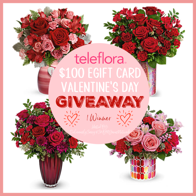 Teleflora $100 eGift Card Valentine's Day Giveaway! 1/08 to 2/12  @DeliciouslySavv @teleflora - A Rain of Thought